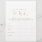 Game Gold Fancy Script Baby shower (Voorkant)