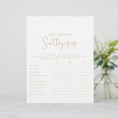 Game Gold Fancy Script Baby shower (Staand voorkant)