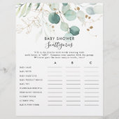 Game Gold Floral Baby shower (Voorkant)