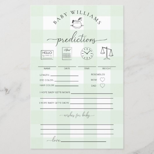 Game Green Gingham Rocking Horse Baby (Voorkant)