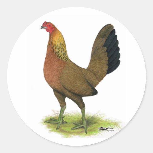 Game Hen: Erwtkam Ronde Sticker (Voorkant)