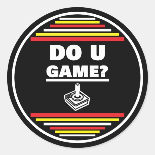 Game jij? ronde sticker (Voorkant)