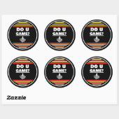 Game jij? ronde sticker (Vel)