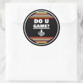 Game jij? ronde sticker (Tas)