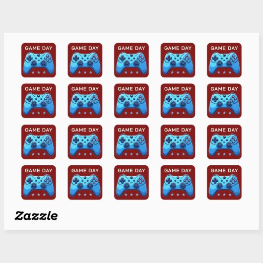 game joystick vierkante sticker (Vel)