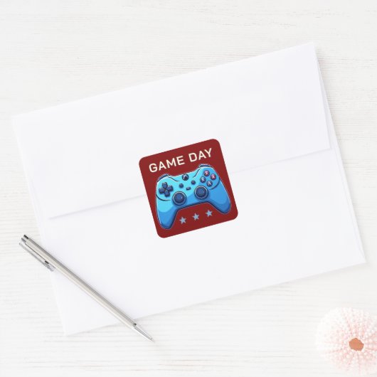 game joystick vierkante sticker (Envelop)
