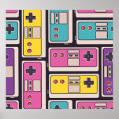 Game Joysticks Kleurrijke  behang Poster (Voorkant)