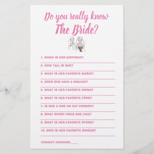 Game Kaart Ken je de Bride Flyer echt? (Voorkant)