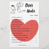 Game-kaart voor meer dan of onder bruiloft-paar flyer (Voorkant)