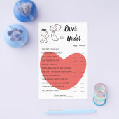 Game-kaart voor meer dan of onder bruiloft-paar flyer (Enkel)