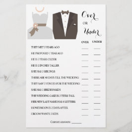 Game-kaart voor meer dan of onder stellen flyer