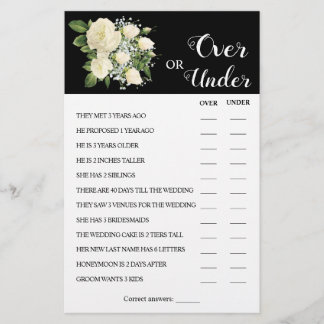 Game-kaart voor meer dan of onder stellen flyer