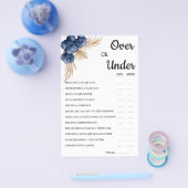 Game-kaart voor Vrijgezellenfeesten over of onder  Flyer (Enkel)