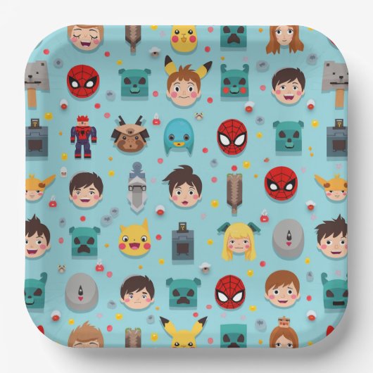 Game karakter boy's party bord (Voorkant)