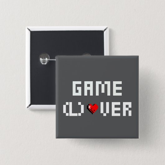 Game (L) Over Vierkante Button 5,1 Cm (Voorkant /achterkant)