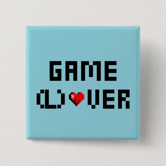 Game (L) Over Vierkante Button 5,1 Cm (Voorkant)