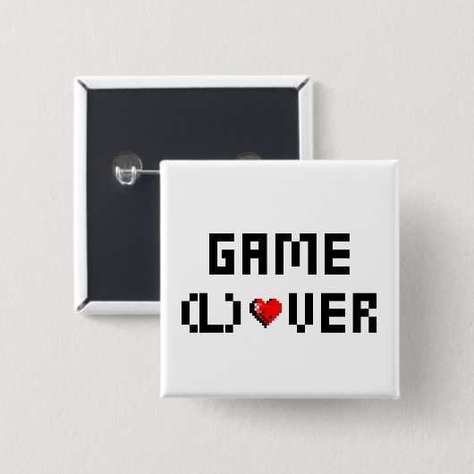 Game (L) Over Vierkante Button 5,1 Cm (Voorkant /achterkant)