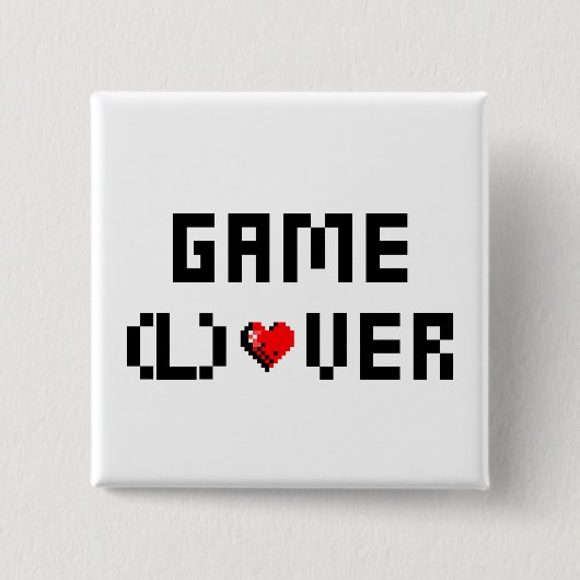 Game (L) Over Vierkante Button 5,1 Cm (Voorkant)