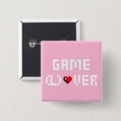 Game (L) Over Vierkante Button 5,1 Cm (Voorkant /achterkant)