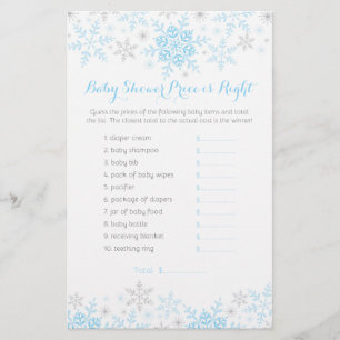 Game Little Snowflake Baby shower Flyer