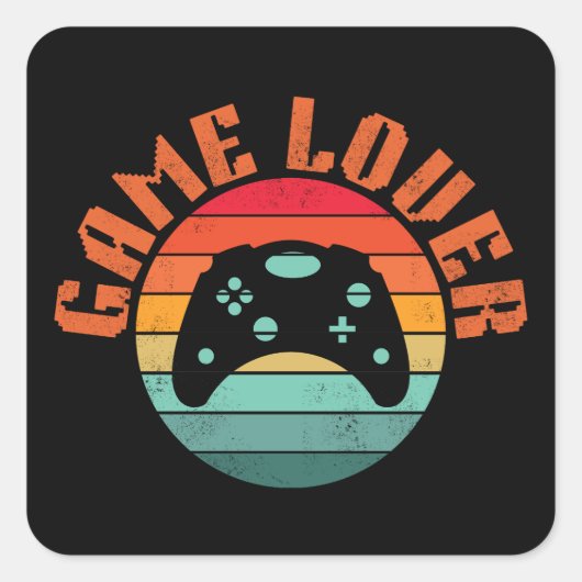 GAME LOVER GAMECONTROLLER VIERKANTE STICKER (Voorkant)