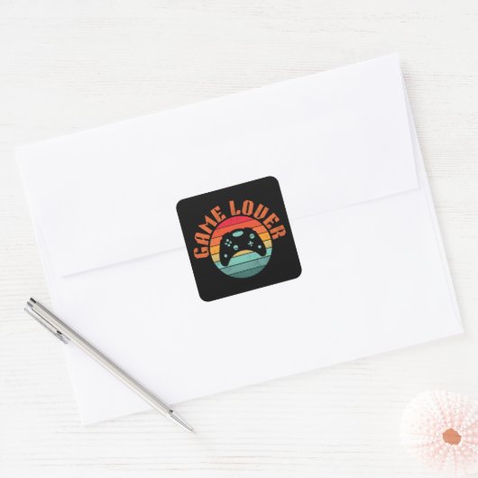 GAME LOVER GAMECONTROLLER VIERKANTE STICKER (Envelop)
