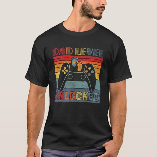 Game Lover Vaderdag  Pap Niveau Onvergrendeld T-shirt (Voorkant)