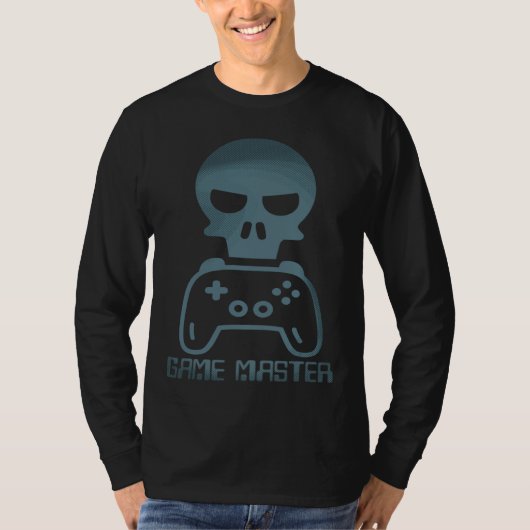Game Master Pro Gamer Skull Controller Mastering t T-shirt (Voorkant)