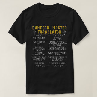Game Master Vertaler RPG Tabletop Humor T-shirt