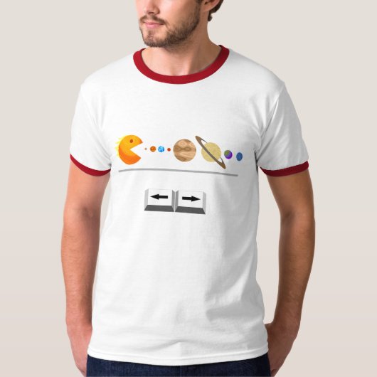 Game met planeten grappig T-shirt (Voorkant)