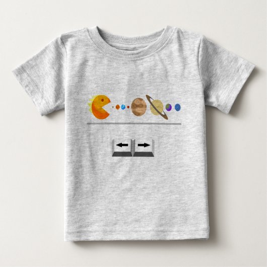 Game met planeten grappig T-shirt (Voorkant)