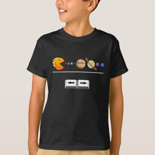 Game met planeten grappig T-shirt (Voorkant)