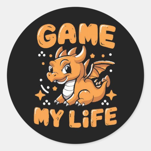 Game mijn leven ronde sticker (Voorkant)