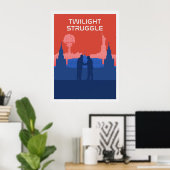 Game-minimalistische reiswieg met wielslipstok poster (Thuiskantoor)