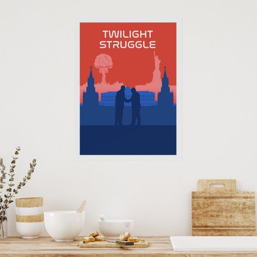 Game-minimalistische reiswieg met wielslipstok poster (Keuken)