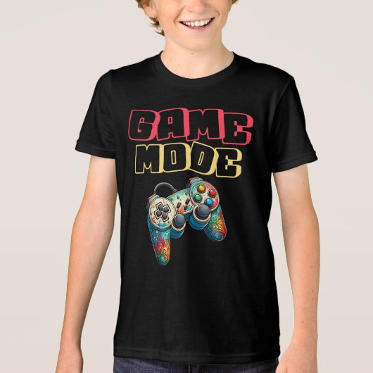 Game Mode Kids Jongen Tri-Blend Shirt (Voorkant)