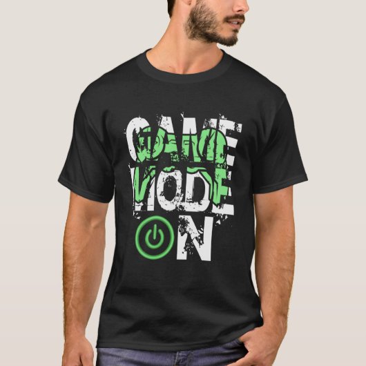 Game Mode ON Cool Gritty Style Video Gamer Nieuwig T-shirt (Voorkant)