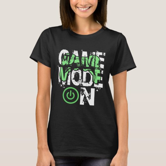 Game Mode ON Cool Gritty Style Video Gamer Novelty T-shirt (Voorkant)