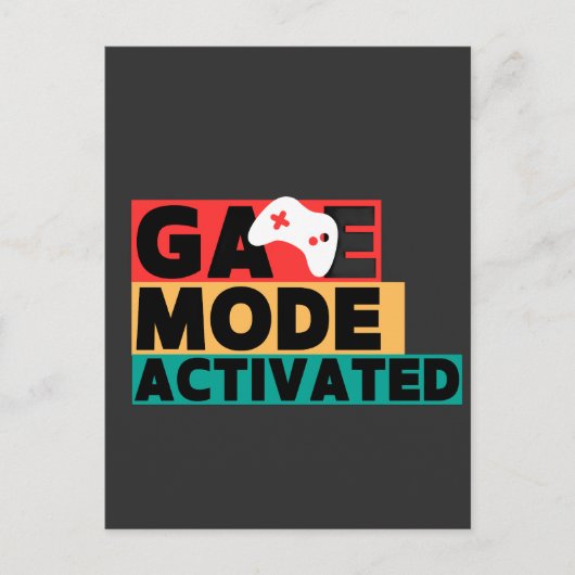 Game Modus Geactiveerde Gamer Controller Kunst Briefkaart (Voorkant)