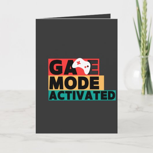Game Modus Geactiveerde Gamer Controller Kunst Kaart (Voorkant)