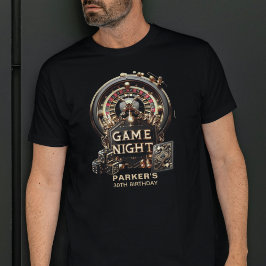 Game Nacht Verjaardag Casino Gepersonaliseerd T-shirt