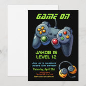 Game Nacht Video Gamer Joystick Verjaardagsfeest Kaart (Voorkant / Achterkant)
