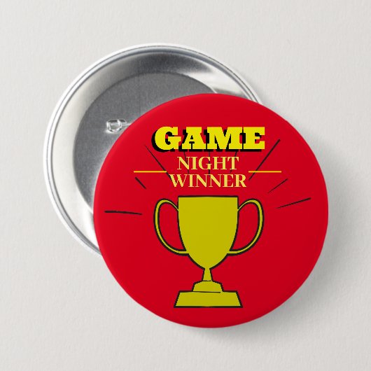 Game Nachtwinnaar pin badge games prijs trofee Ronde Button 7,6 Cm (Voorkant /achterkant)