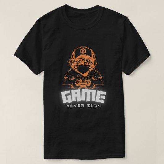 Game Never Ends Gamer Art Tee T-shirt (Design voorkant)