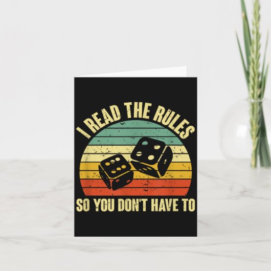 Game Night Adults Funny Board Games I Read The Rul Kaart (Voorkant)