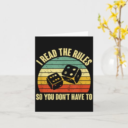 Game Night Adults Funny Board Games I Read The Rul Kaart (Gele Bloem)