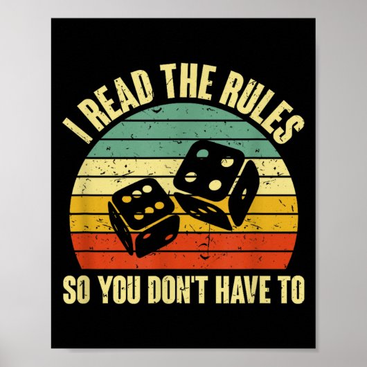 Game Night Adults Funny Board Games I Read The Rul Poster (Voorkant)