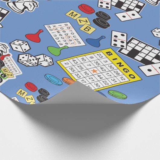 Game Night, Board Games en Word Puzzles Cadeaupapier (Hoek)