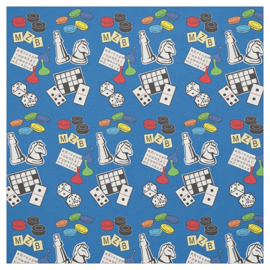 Game Night, Board Games en Word Puzzles Stof (Swatch)