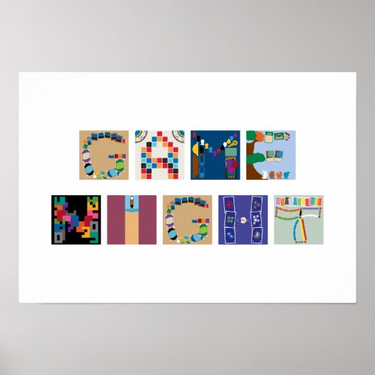 Game Night Board-Poster voor gamealfabet Poster (Voorkant)
